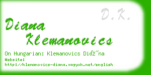 diana klemanovics business card